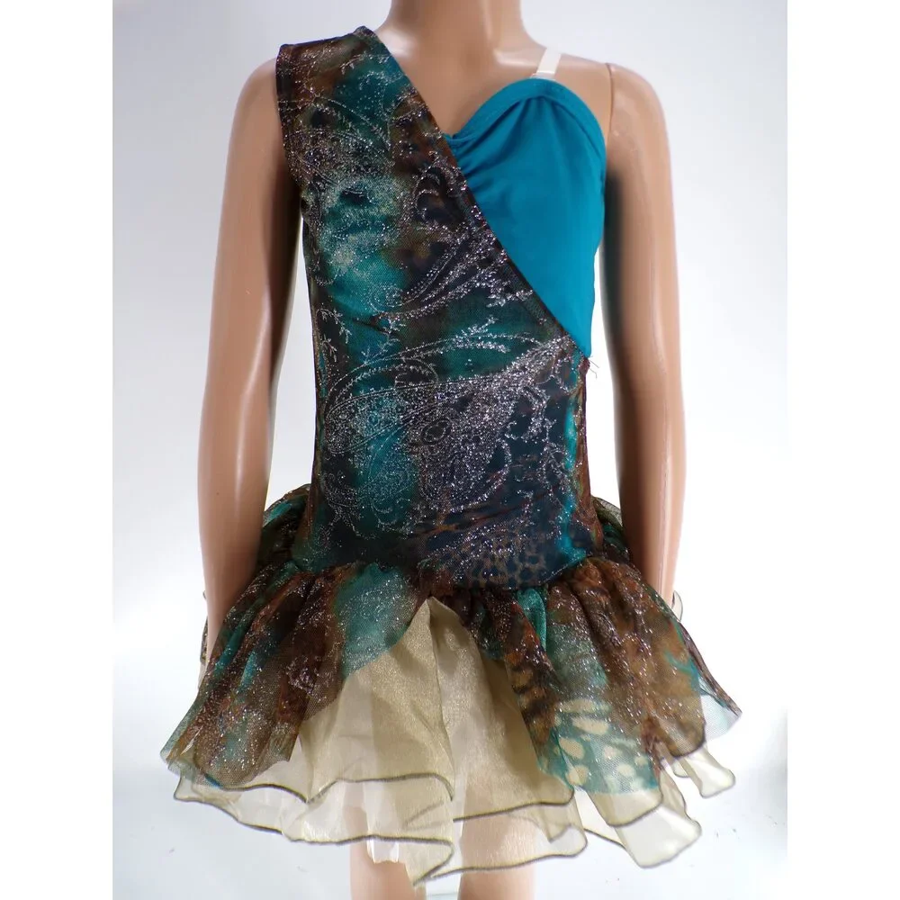 Pre-Owned Dance Costume Unbranded L0215 Medium Child Brown Jazz